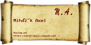 Mihók Axel névjegykártya