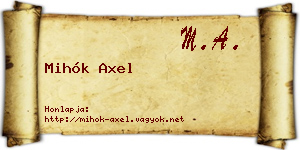 Mihók Axel névjegykártya